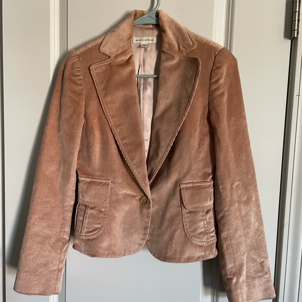 Banana Republic Blush Velvet Blazer